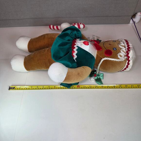 1990 Target Gingerbread Girl Plush Doll w/ Candy Cane 22" Commonwealth Toy - Picture 6 of 10